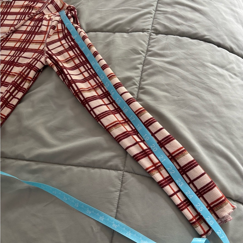 Free People Intimately Home Alone Plaid Long John Pajamas - Picture 5 of 7